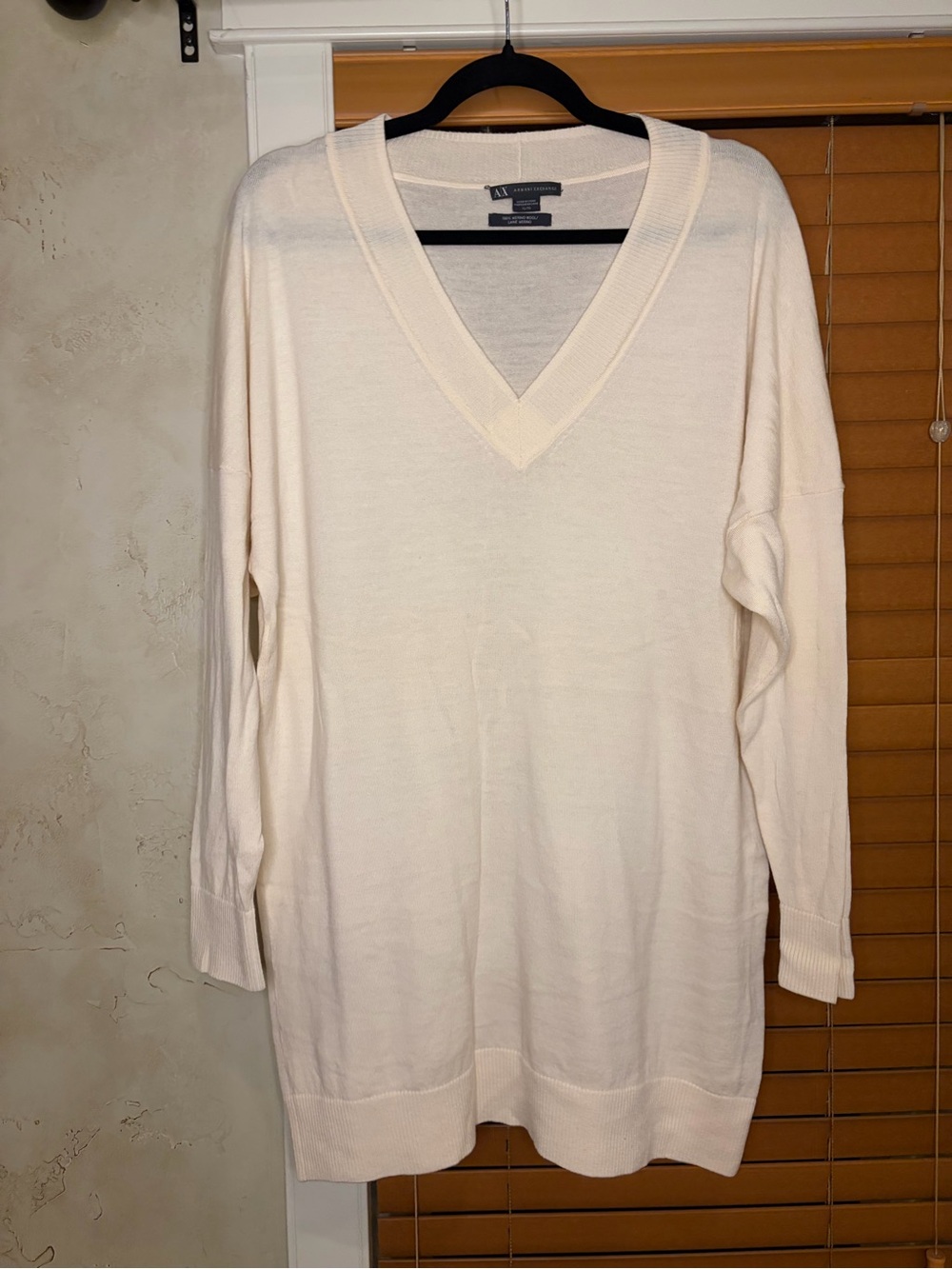 Armani Exchange Cream Merino Wool Sweater